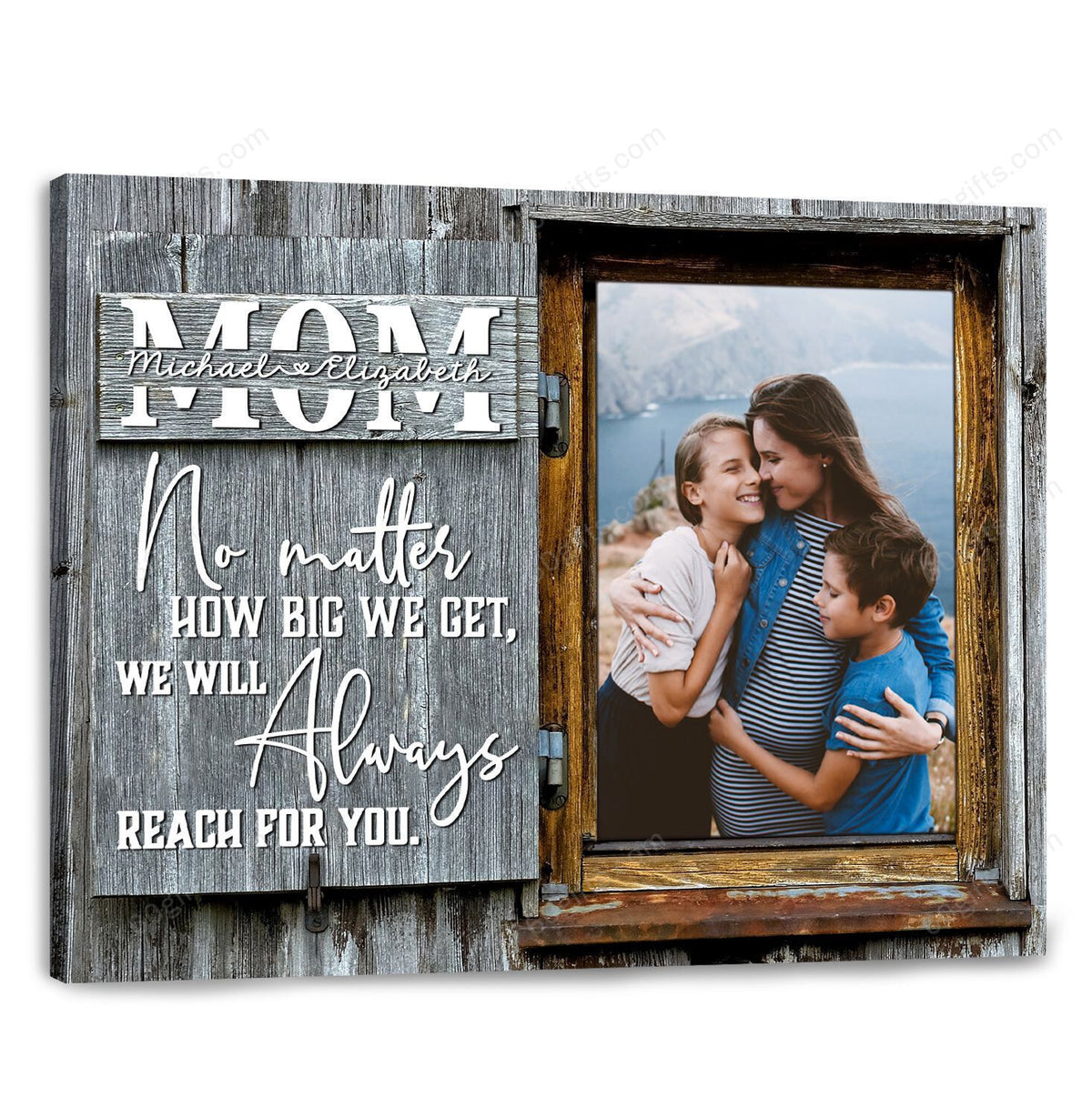 Customized Name And Photo Gift For Mom No Matter How Big We Get Personalized Canvas Print Frames