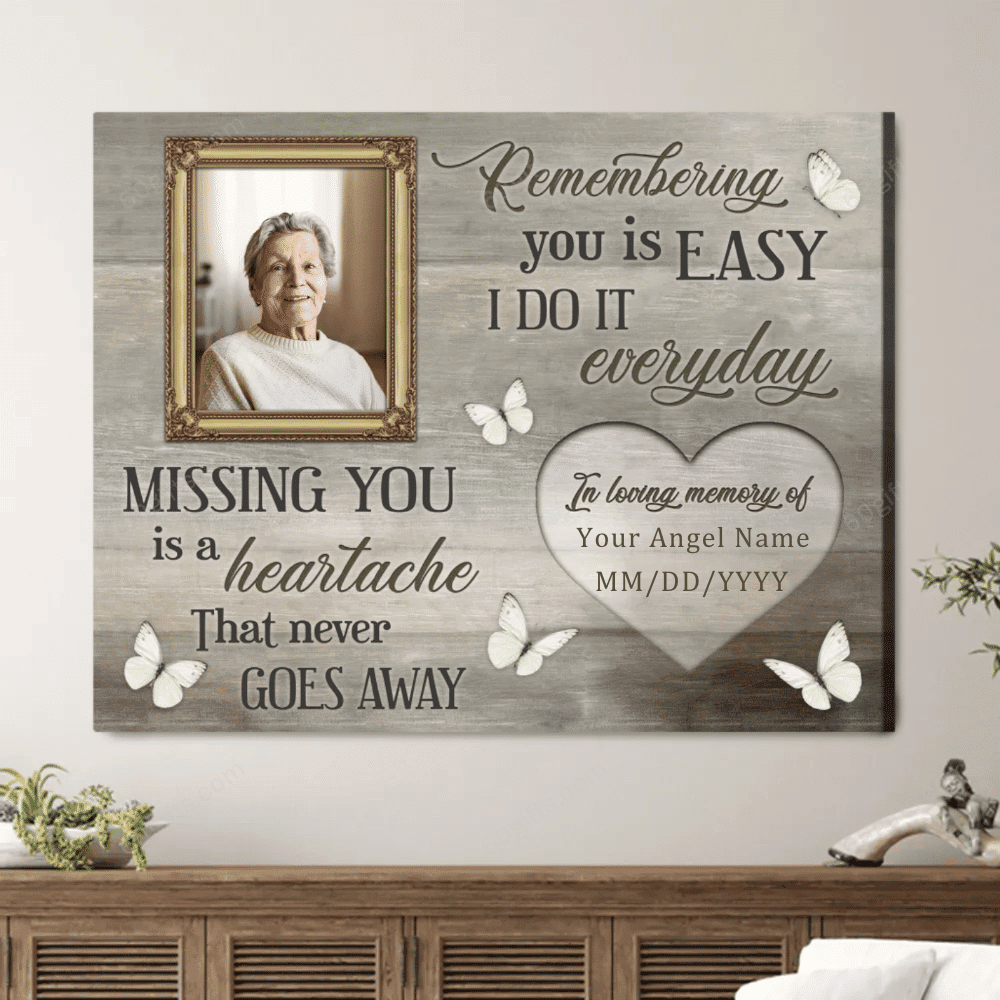 Personalized Photo Housewarming Gifts Remembering Customized Memorial Decor Butterfly Canvas Print