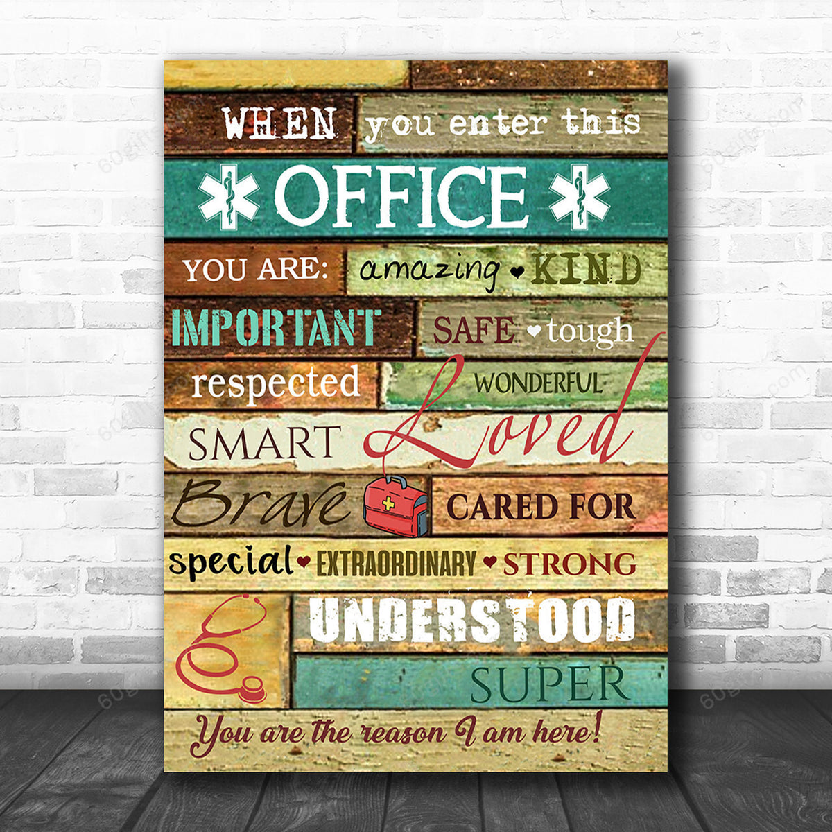Office Sign, Office Desk Decor, Office Space Sign, Coworker Gift EMT When You Enter This Office Canvas Print Office Decor