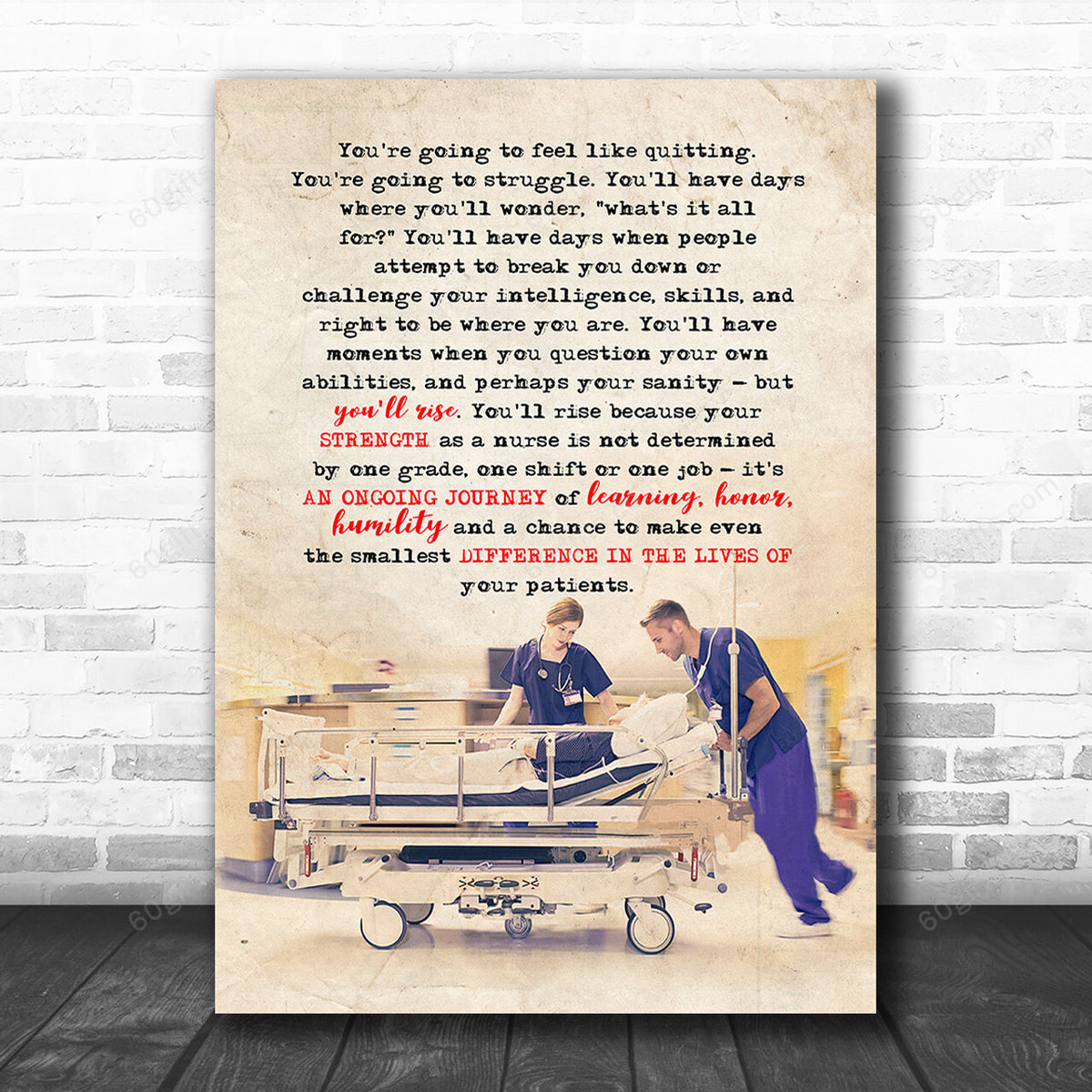 Office Sign, Office Desk Decor, Office Space Sign, Coworker Gift You'll Rise Nurse Canvas Print Office Decor