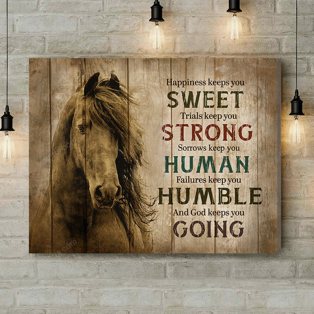 Inspirational & Motivational Housewarming Gift God Keep You Horse Canvas Print Farmhouse Decor