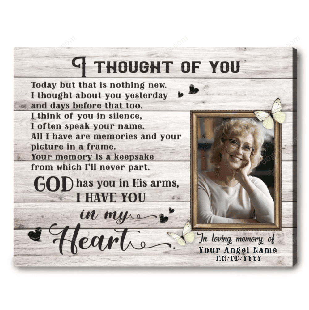 Personalized Photo Housewarming Gifts I Thought Of You Customized Memorial Decor Butterfly Canvas Print