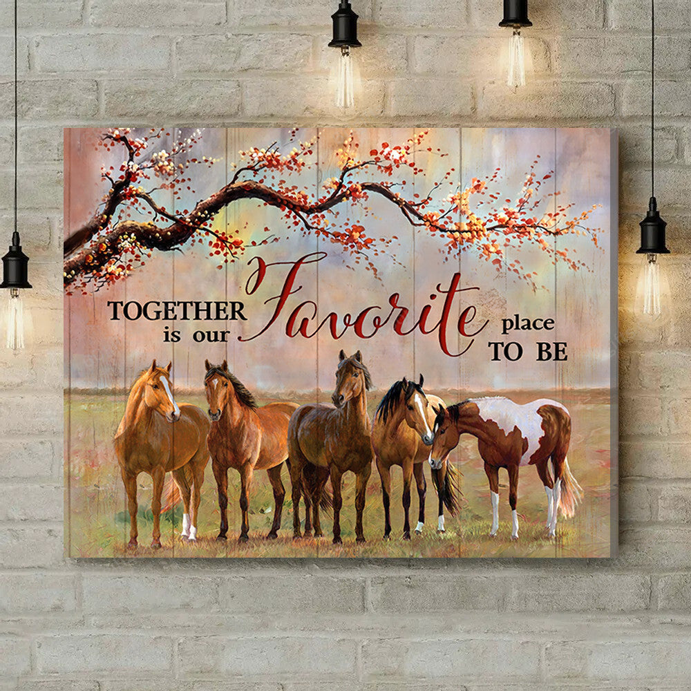 Inspirational & Motivational Housewarming Gift Together Is Horse Canvas Print Farmhouse Decor