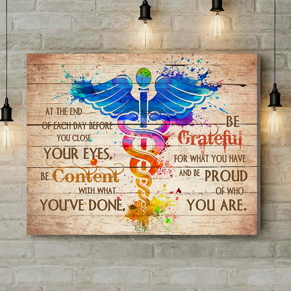 Office Sign, Office Desk Decor, Office Space Sign, Coworker Gift Nurse At The End Of Each Day Canvas Print Office Decor