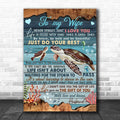 Inspirational & Motivational Housewarming Gift To My Wife From Husband Turtle Canvas Print Coastal Decor
