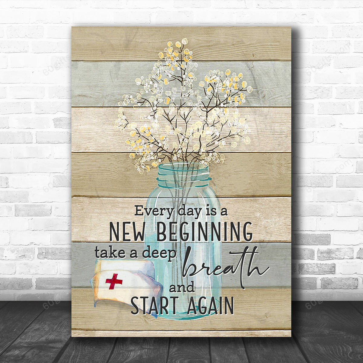 Office Sign, Office Desk Decor, Office Space Sign, Coworker Gift New Beginning Nurse Canvas Print Office Decor