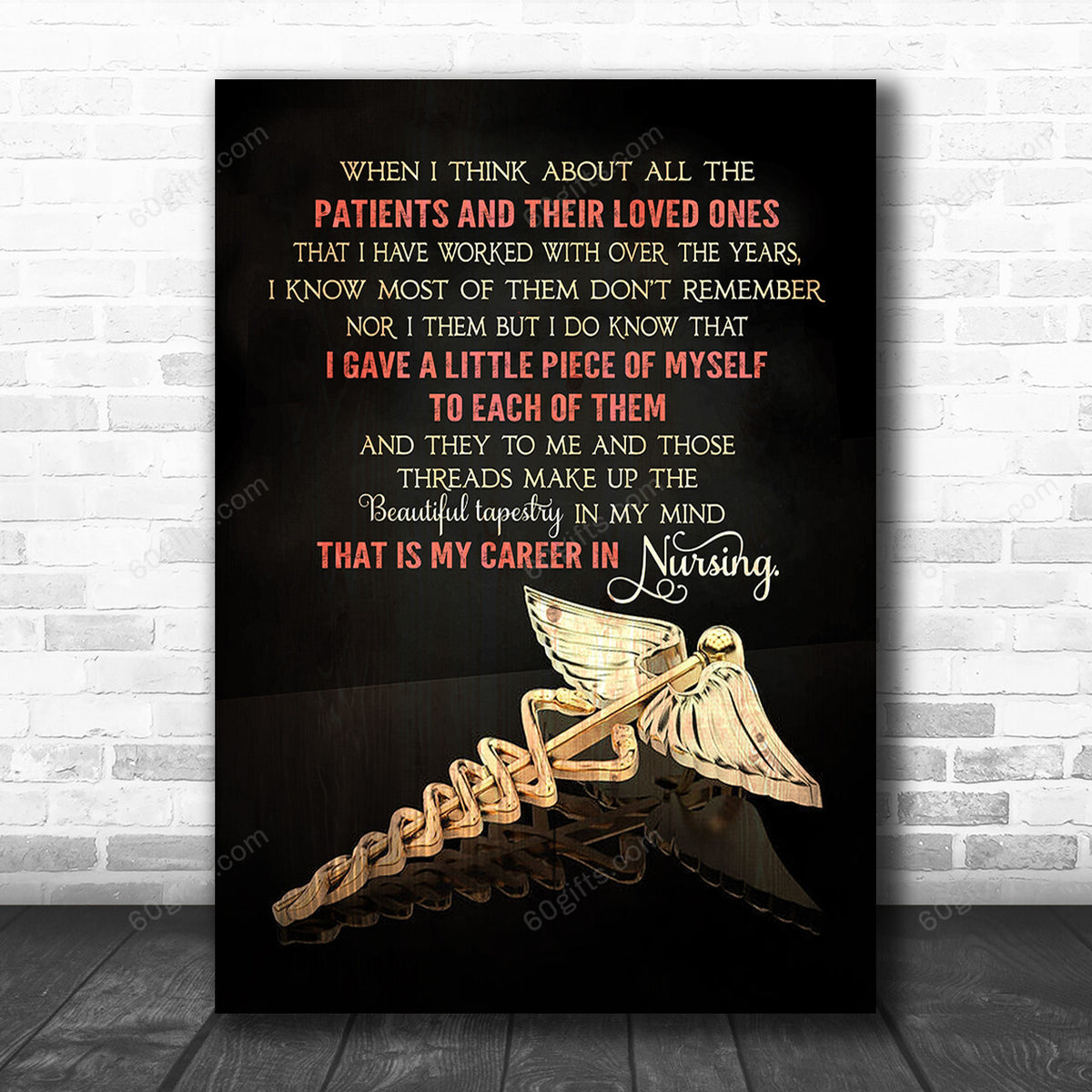 Office Sign, Office Desk Decor, Office Space Sign, Coworker Gift When I Think Nurse Canvas Print Office Decor