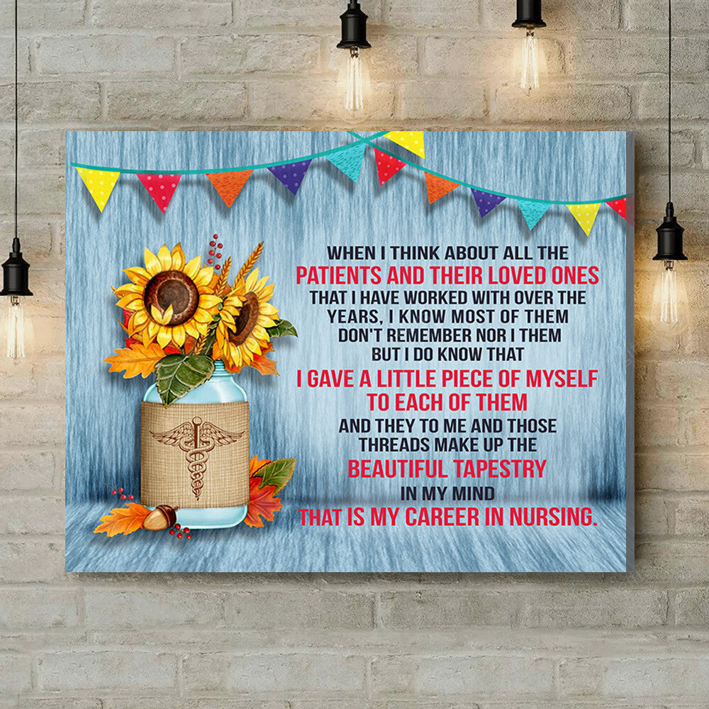 Office Sign, Office Desk Decor, Office Space Sign, Coworker Gift Nurse When I Think Canvas Print Office Decor
