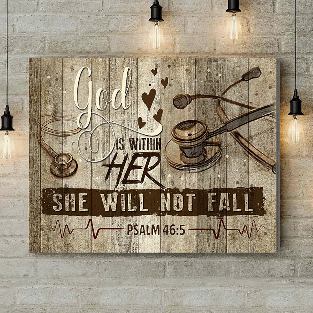 Office Sign, Office Desk Decor, Office Space Sign, Coworker Gift Nurse God Is Within Her Canvas Print Office Decor