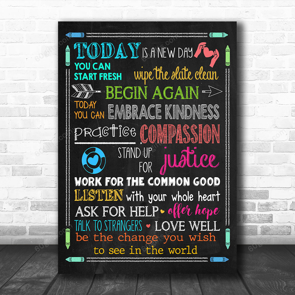Office Sign, Office Desk Decor, Office Space Sign, Coworker Gift Be The Change You Wish To See In The World Social Worker Canvas Print Office Decor