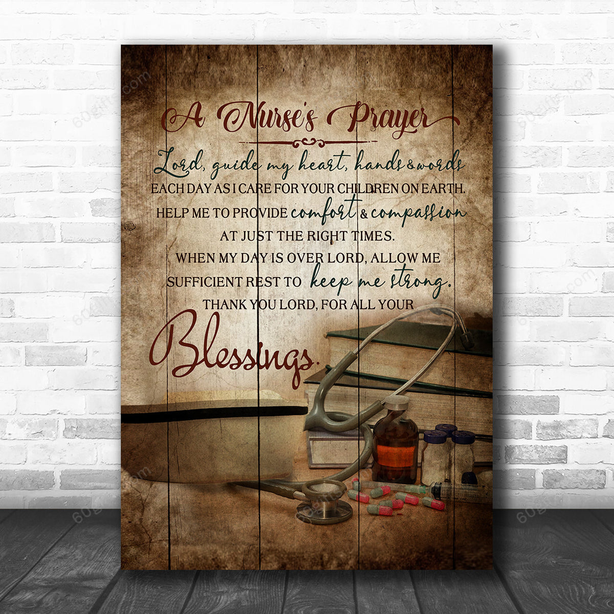 Office Sign, Office Desk Decor, Office Space Sign, Coworker Gift Nurse A Nurse's Prayer Canvas Print Office Decor