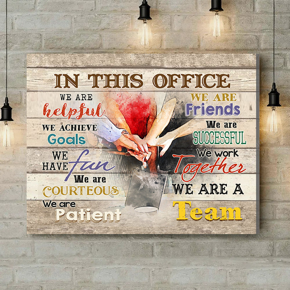 Office Sign, Office Desk Decor, Office Space Sign, Coworker Gift In This Office We Are Friends Canvas Print Office Decor