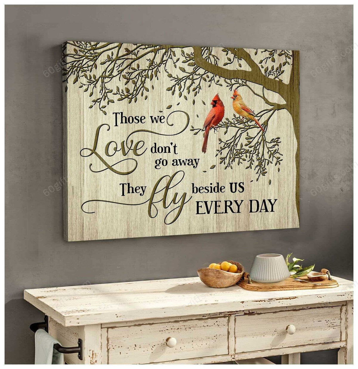 Personalized Name Housewarming Gifts Those We Love Dont Go Away Customized Memorial Decor Cardinal Canvas Print