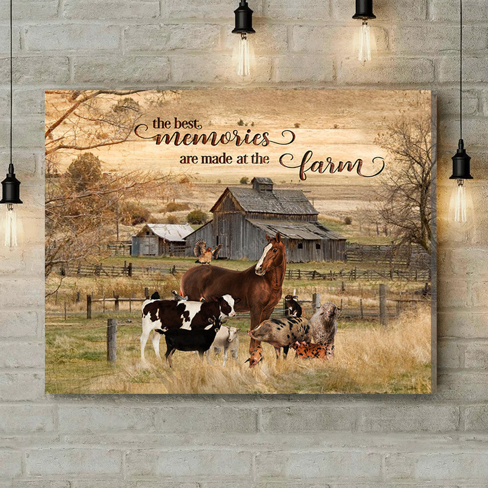 Inspirational & Motivational Housewarming Gift The Best Memories Farm Canvas Print Farmhouse Decor