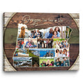 Customized Collage Photo, Oregon State Map Collage Canvas Birthday Gift, Family Gift Ideas Personalized Canvas Print Frames