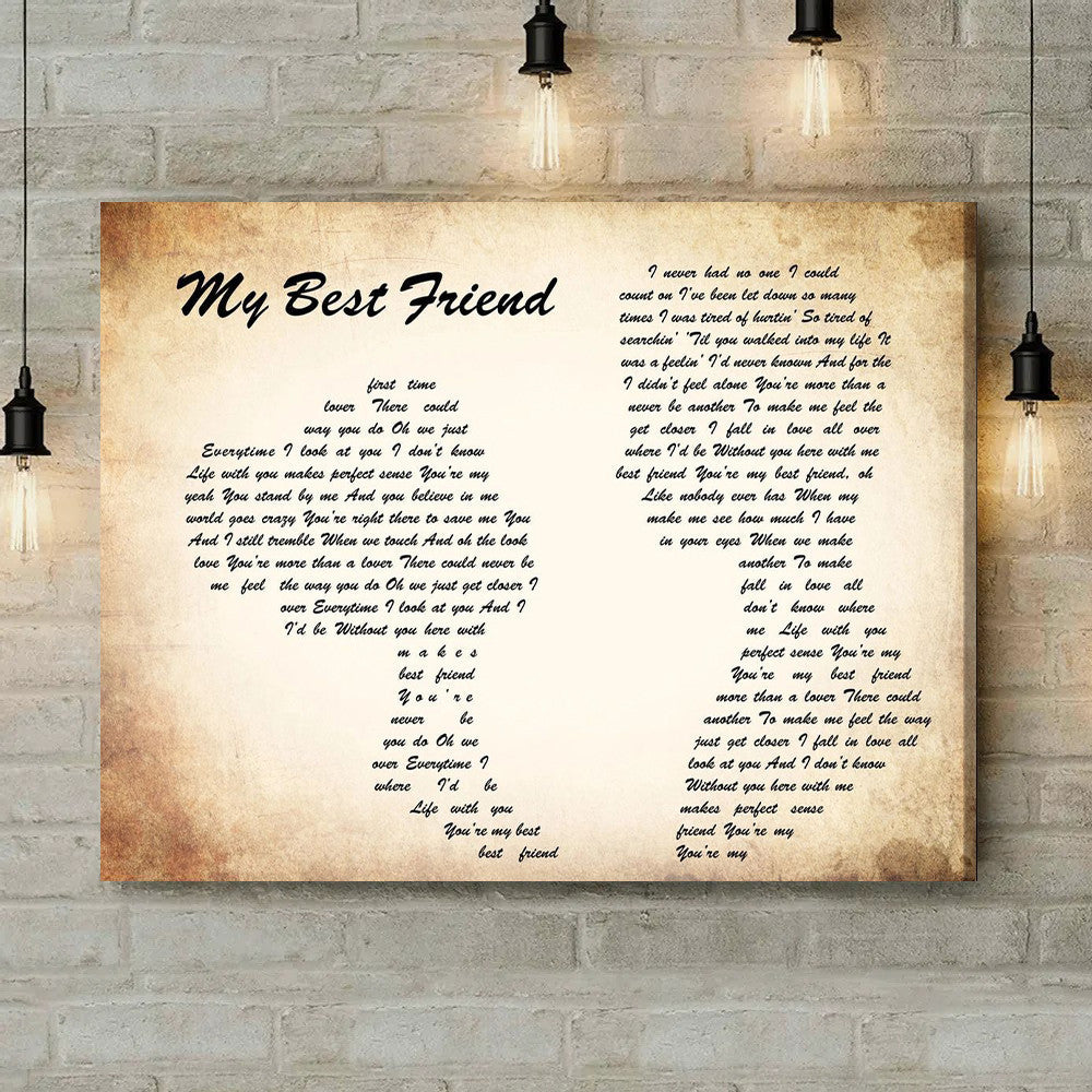 Tim McGraw My Best Friend Man Lady Couple Song Lyric Art Print Canvas Print Frames