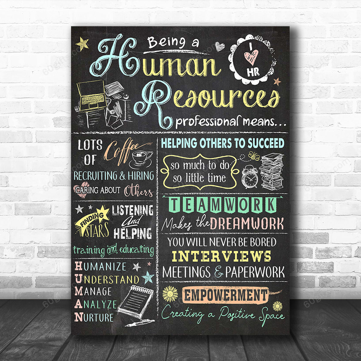 Office Sign, Office Desk Decor, Office Space Sign, Coworker Gift Being A Human Resources Professional Means Canvas Print Office Decor