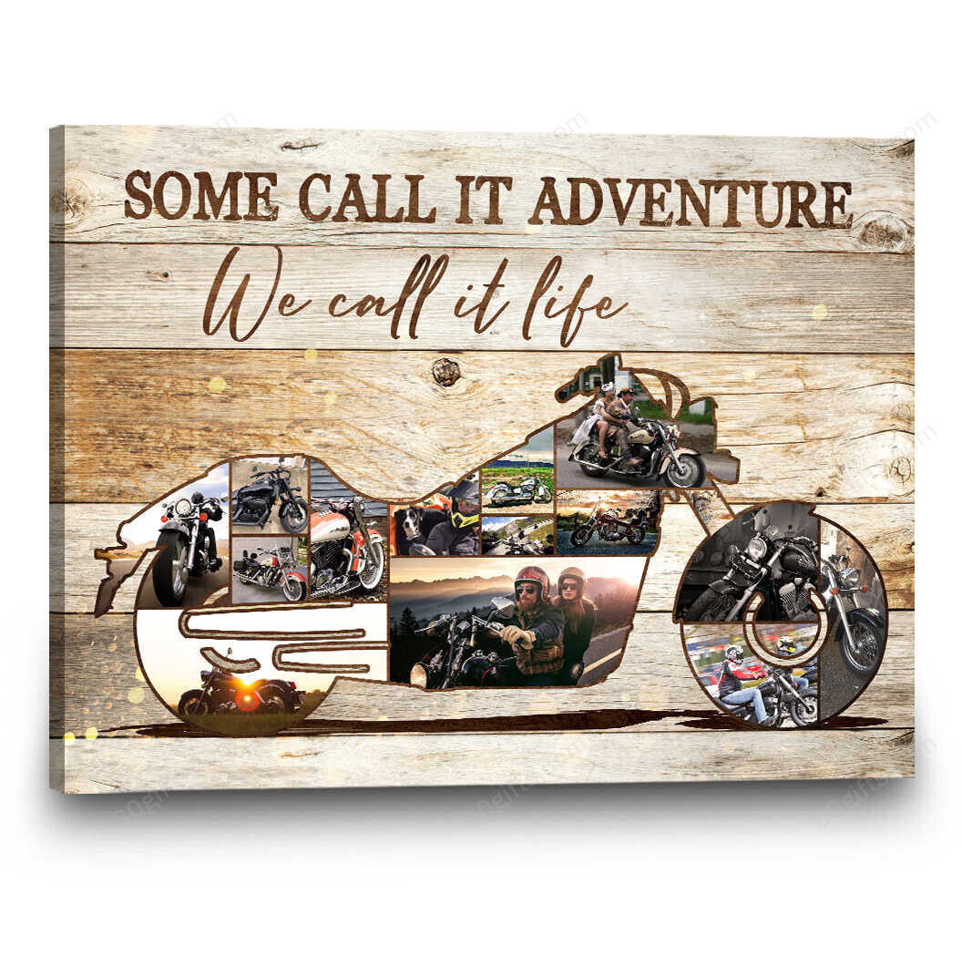 Customized Honda Shadow Photo Collage Canvas Birthday Gift, Family Gift Ideas Personalized Canvas Print Frames