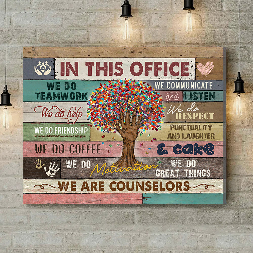 Office Sign, Office Desk Decor, Office Space Sign, Coworker Gift Counselor In This Office Canvas Print Office Decor