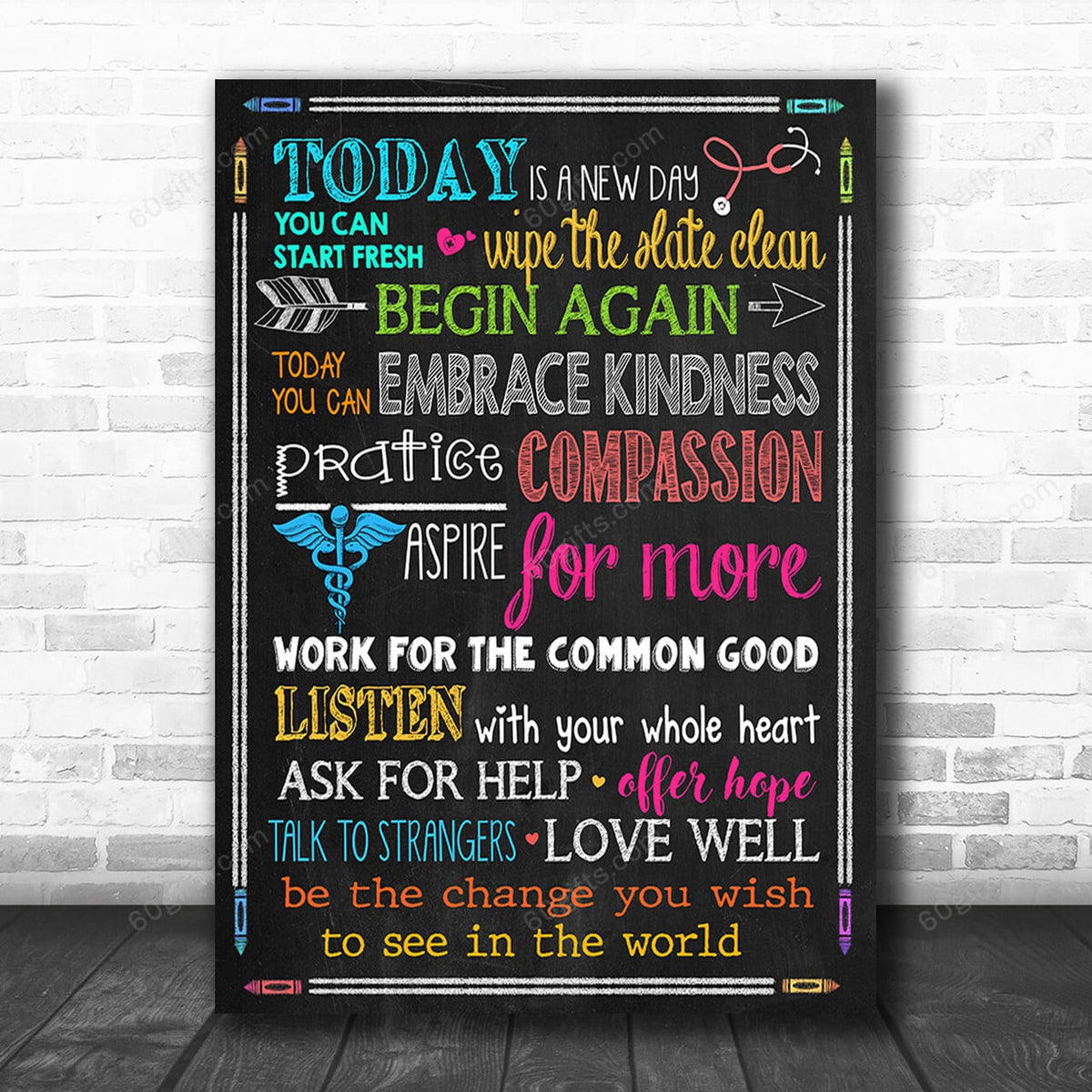 Office Sign, Office Desk Decor, Office Space Sign, Coworker Gift Nurse New Day Canvas Print Office Decor