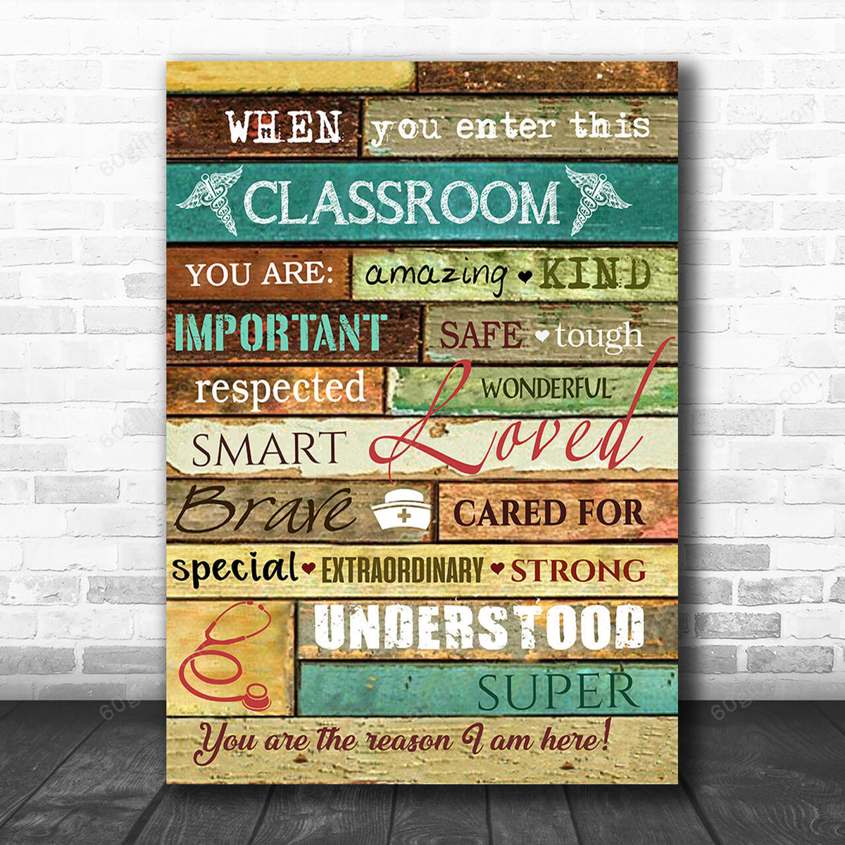 Office Sign, Office Desk Decor, Office Space Sign, Coworker Gift Nursing Teacher When You Enter This Classroom Canvas Print Office Decor
