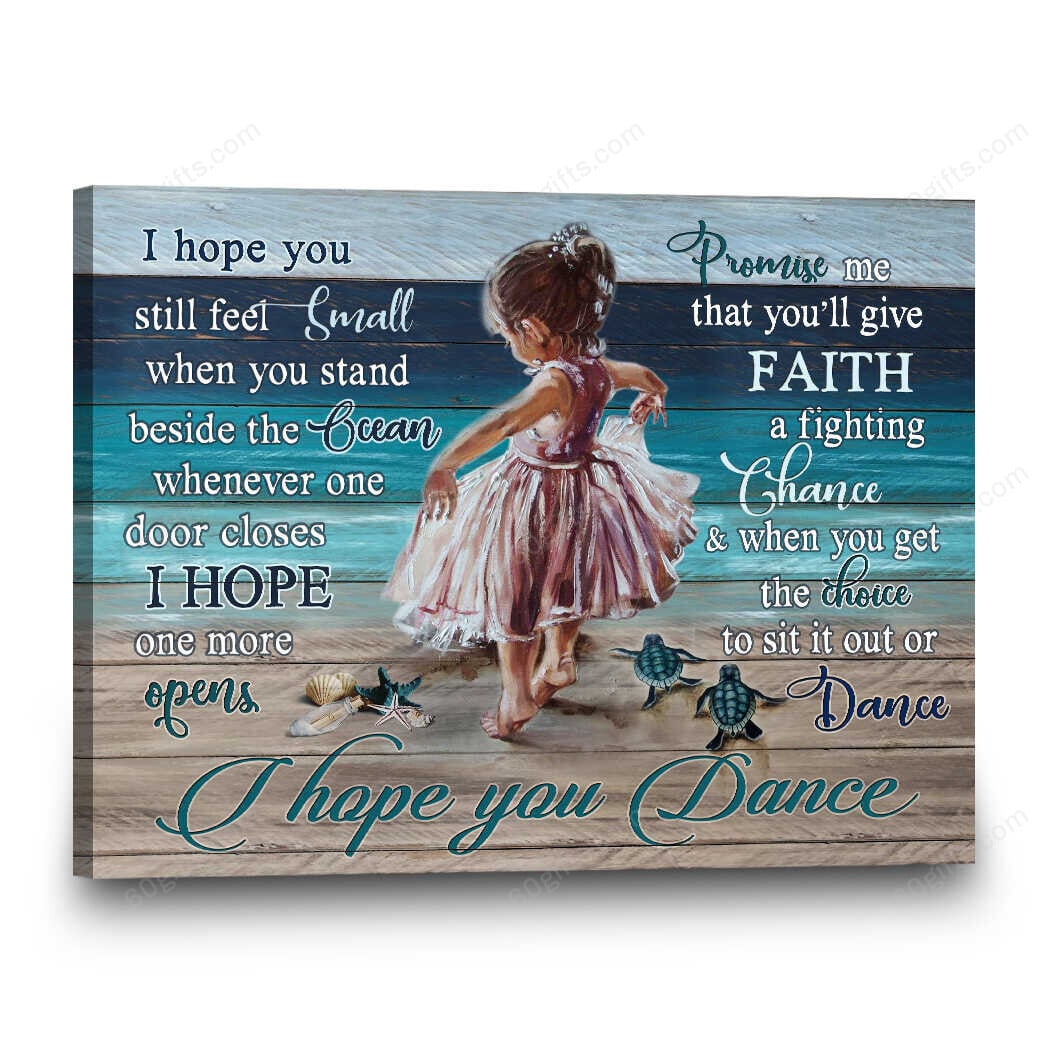 Housewarming Gifts Coastal Decor I Hope You Dance Turtle Canvas Print Frames