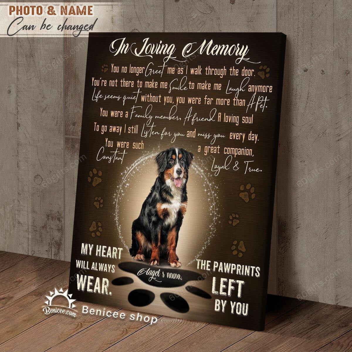Personalized Photo And Name Housewarming Gifts Dog Memorial Decor In Loving Memory Pet Lovers Customized Canvas Print