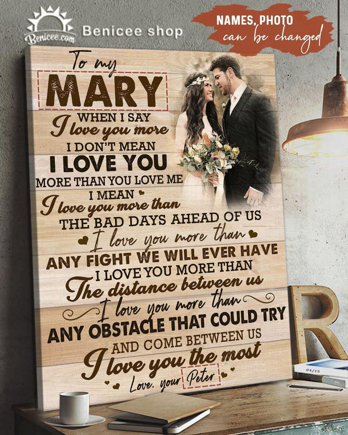 Personalized Photo Valentine's Day Gifts Husband To Wife Anniversary Wedding Present Customized Canvas Print Frames