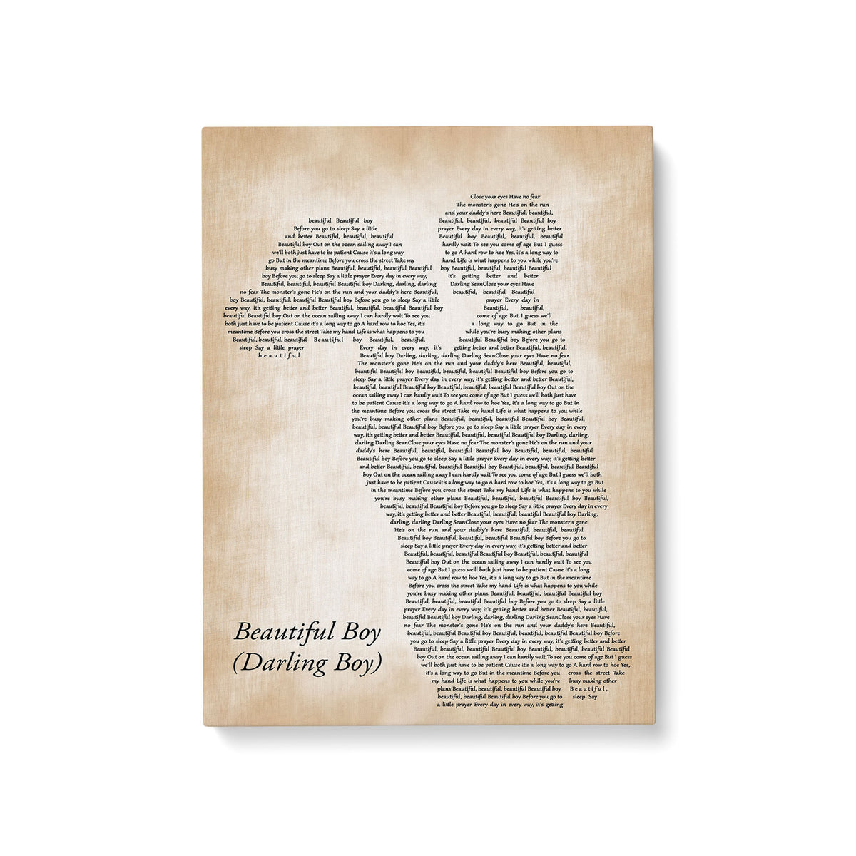 John Lennon Beautiful Boy (Darling Boy) Mother & Child Decorative Gift Song Lyric Art Print Canvas Print Frames