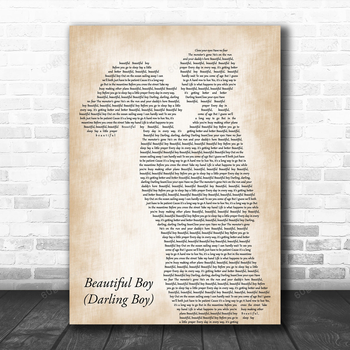 John Lennon Beautiful Boy (Darling Boy) Mother & Child Decorative Gift Song Lyric Art Print Canvas Print Frames