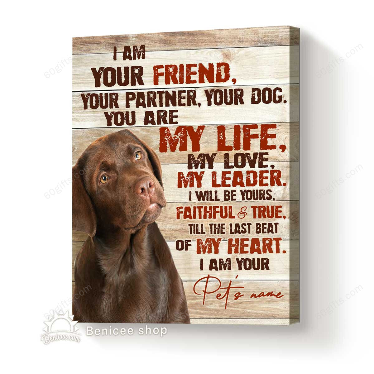 Personalized Photo And Name Housewarming Gifts Dog Memorial Decor I Am Your Friend Pet Lovers Customized Canvas Print