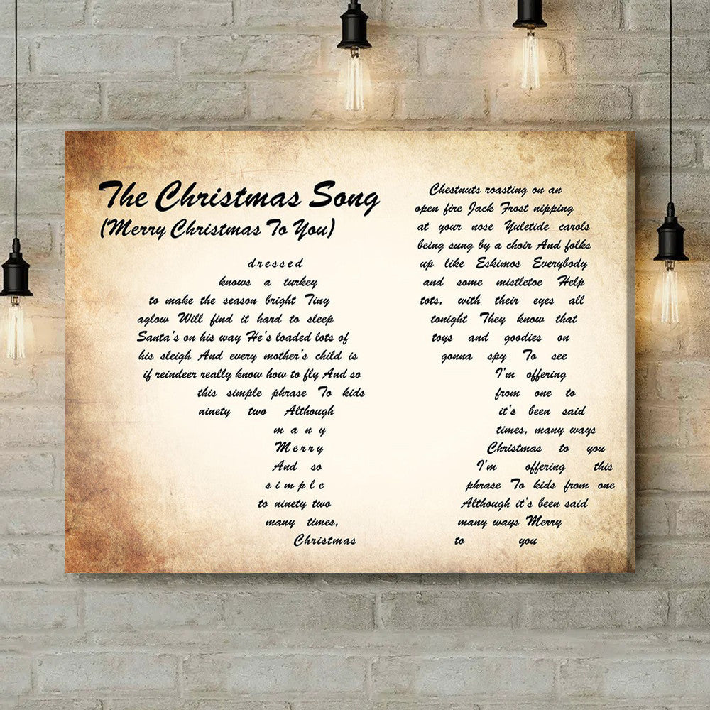 Nat King Cole The Christmas Song (Merry Christmas To You) Man Lady Couple Song Lyric Art Print Canvas Print Frames
