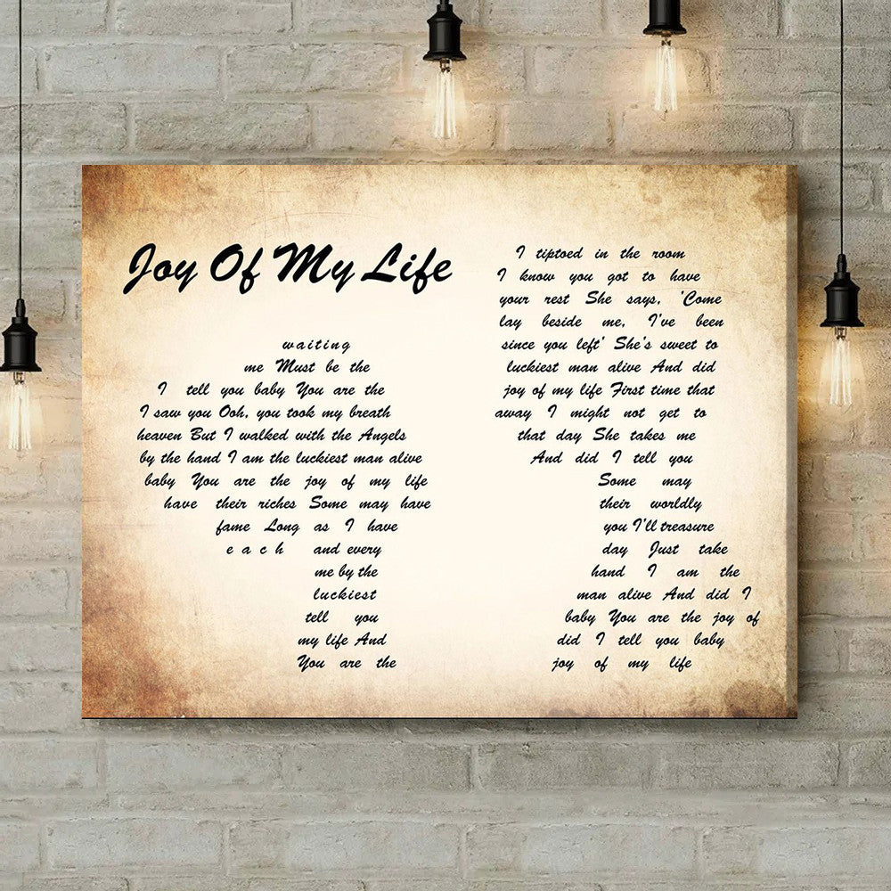 John Fogerty Joy Of My Life Man Lady Couple Song Lyric Music Art Print Canvas Print Frames