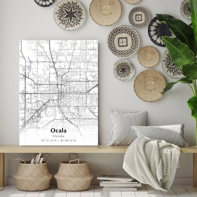 Ocala City Map Print, Ocala Florida Map Poster, USA City Street Map, Map of Ocala, Modern City Map, Ocala Print, Anniversary Gift, Wall Art