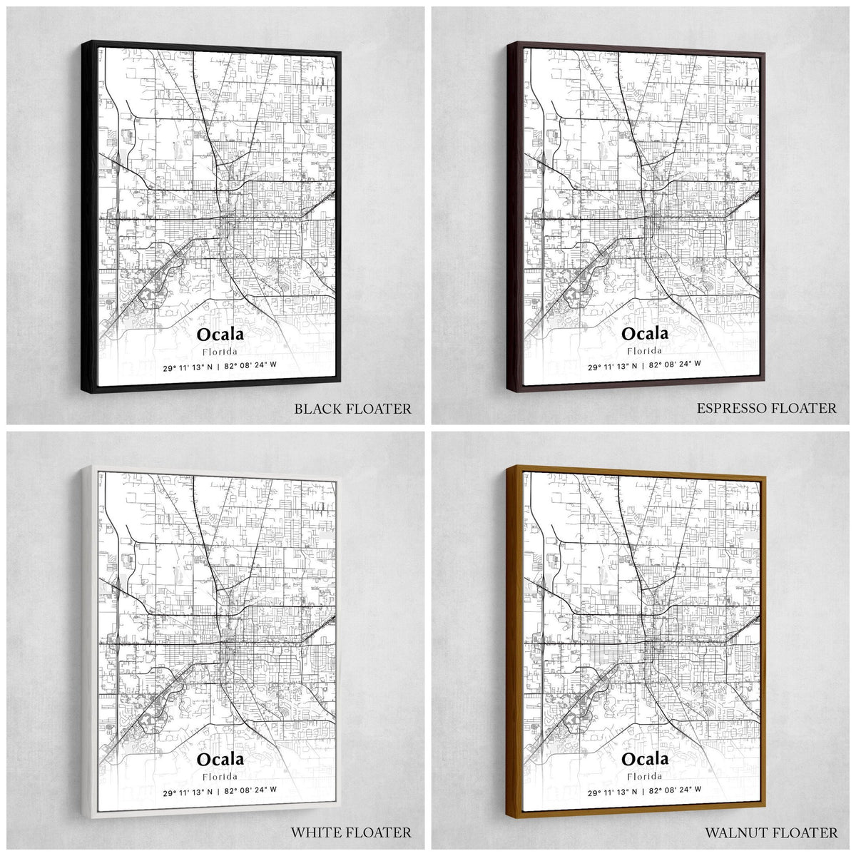Ocala City Map Print, Ocala Florida Map Poster, USA City Street Map, Map of Ocala, Modern City Map, Ocala Print, Anniversary Gift, Wall Art