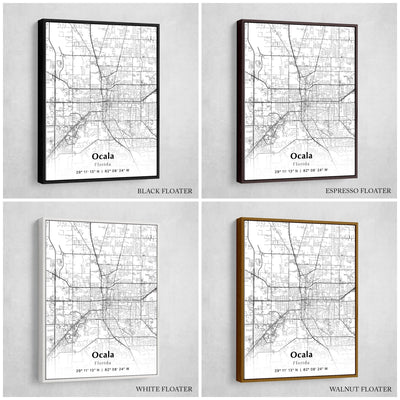 Ocala City Map Print, Ocala Florida Map Poster, USA City Street Map, Map of Ocala, Modern City Map, Ocala Print, Anniversary Gift, Wall Art