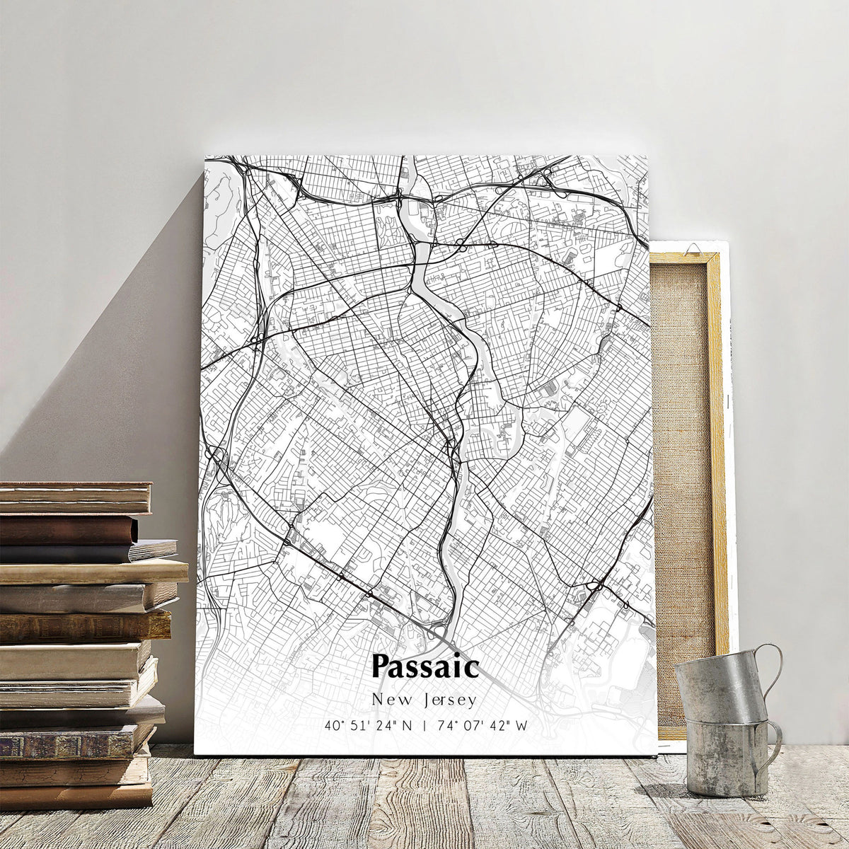 Passaic City Map Print, Passaic New Jersey Map Poster, USA City Street Map, Map of Passaic, Modern City Map, Passaic Anniversary Map Gift