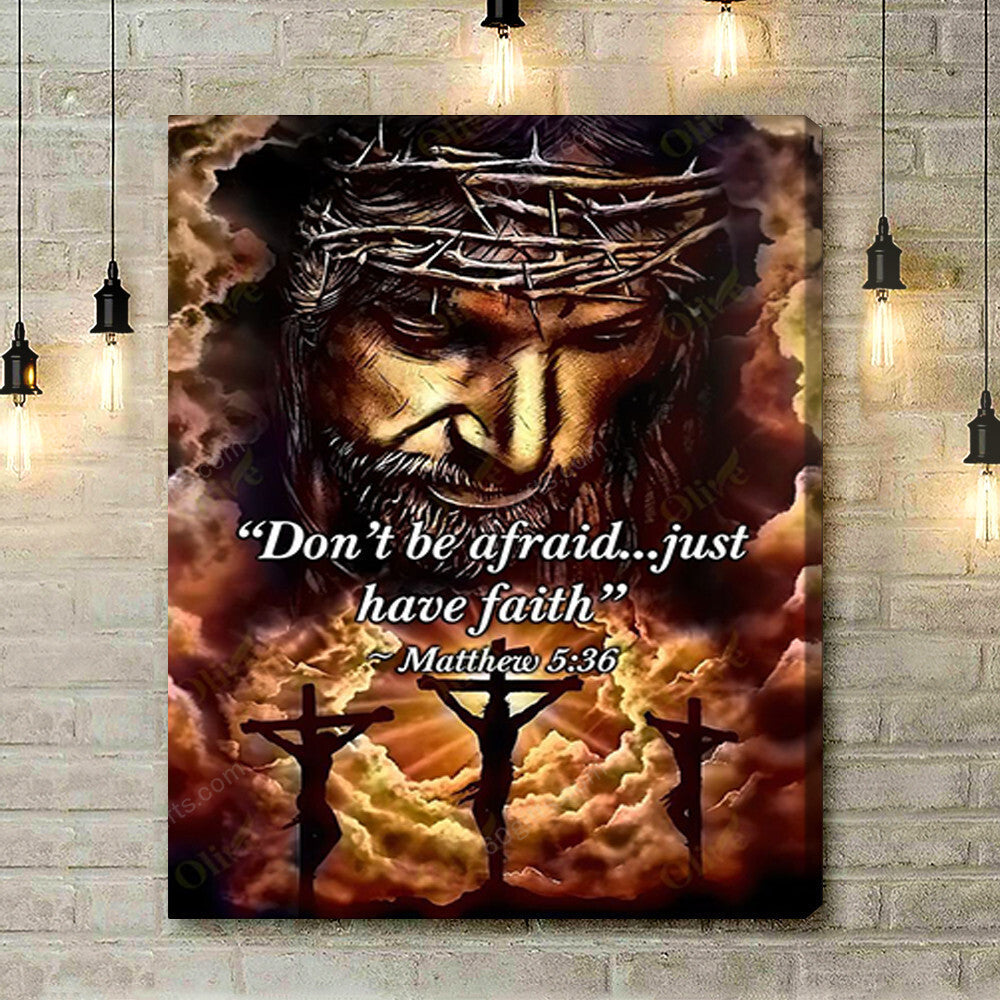 Housewarming Gifts Christian Decor Jesus Don't Be Afraid Canvas Print Frames