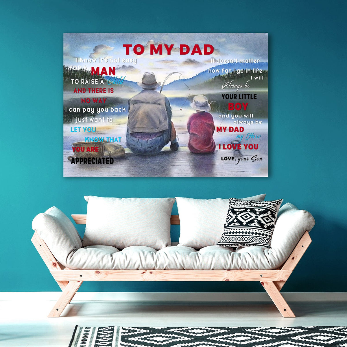 Fishing To My Dad Gift For Dad Canvas Print Frames Canvas Print Frames Painting