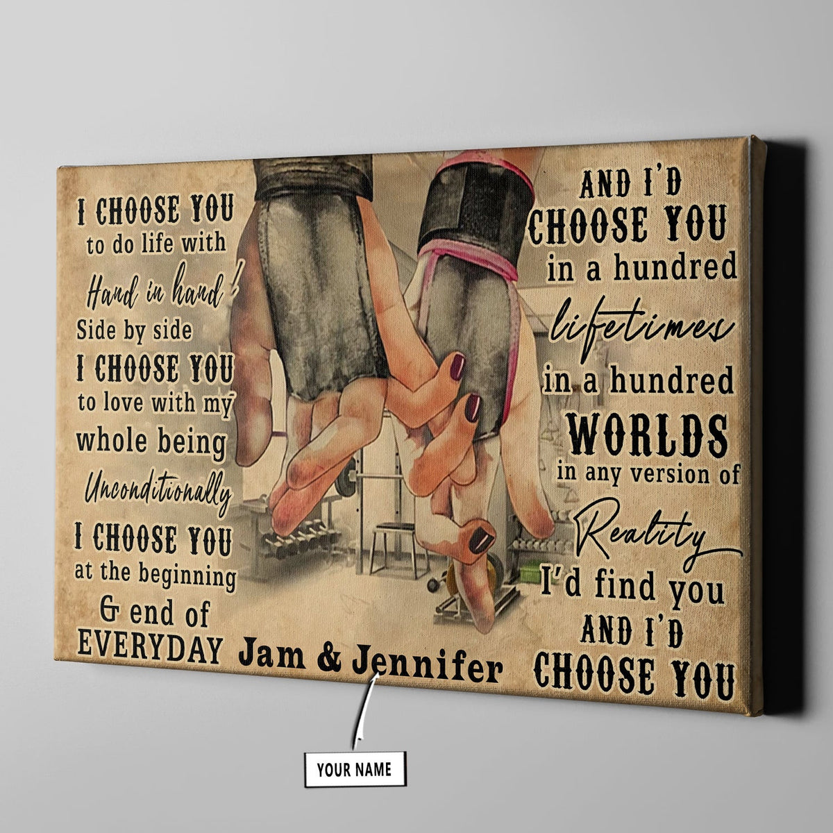 Personalized Home Gym Decor Couple Lovers Canvas Print Frames Canvas Print Frames Painting