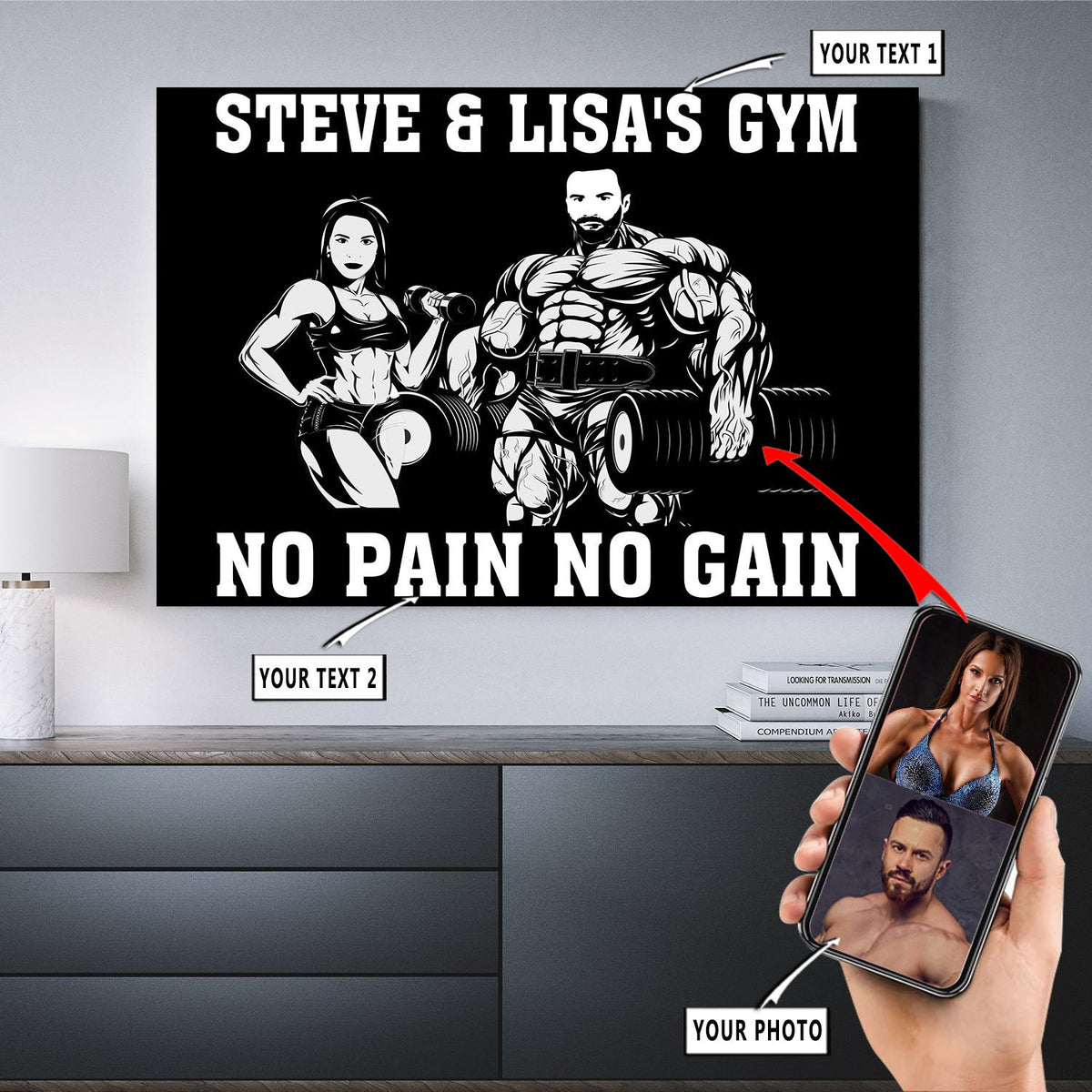 Personalized Couple Photo Home Gym Canvas Print Frames Canvas Print Frames Painting