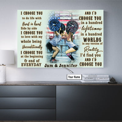 Personalized Home Gym Decor Couple Quotes Canvas Print Frames Art