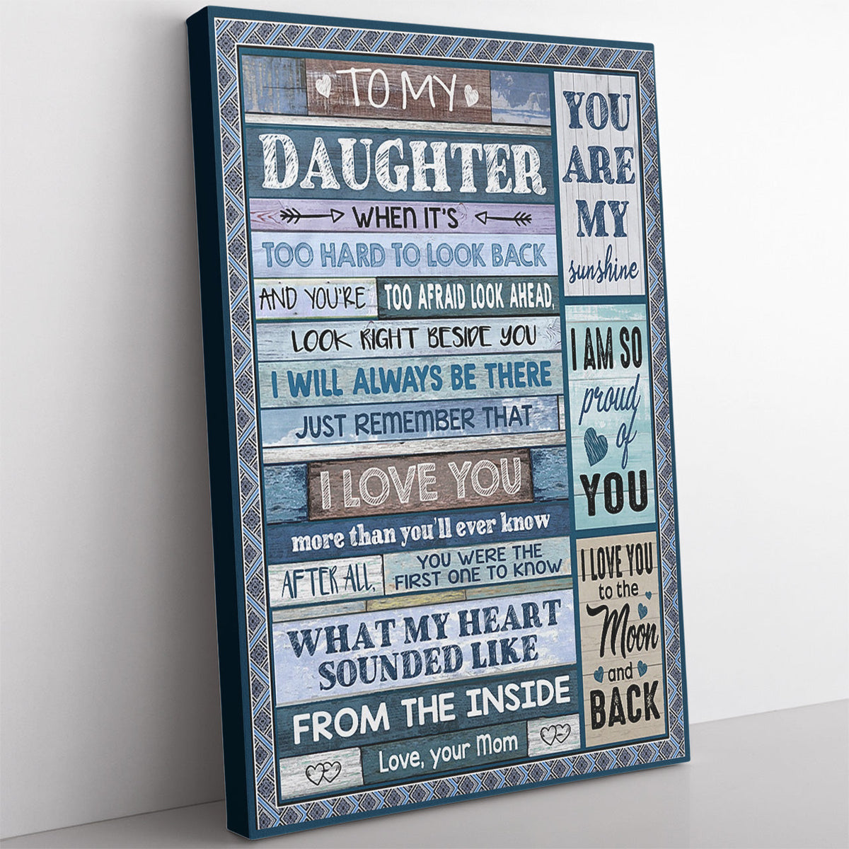 Personalized Home Decor Wall Art Gift Ideas Gift For Daughter, I Love You to The Moon and Back Home Decor Wall Art Gift Ideas for Daughter Framed Prints, Canvas