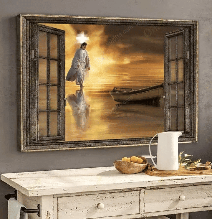 Housewarming Gifts Christian Decor Jesus Through The Windows Canvas Print Frames