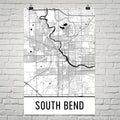 Aeticon Canvas South Bend Map, South Bend Art, South Bend Print, South Bend IN Poster, South Bend Wall Art, Map of South Bend, Birthday, Decor, Modern, Art