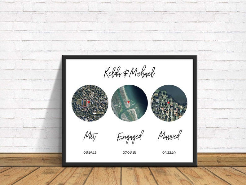 Aeticon Canvas Met, Engaged, Married, Hello, Will You, I Do, Anniversary Wedding Gift, Couple, Gift For Him, Cotton Anniversary Gift, Cotton Gift