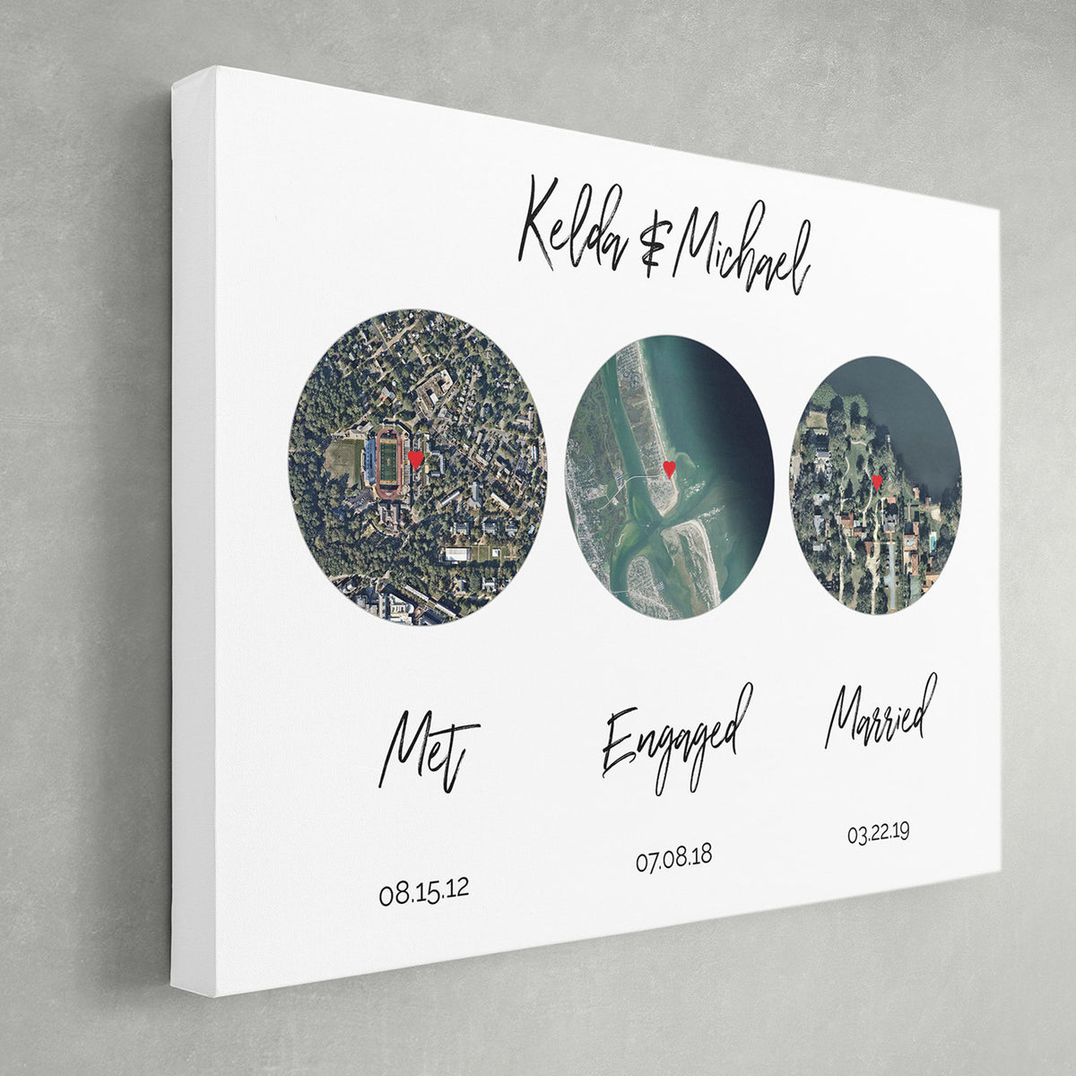 Aeticon Canvas Met, Engaged, Married, Hello, Will You, I Do, Anniversary Wedding Gift, Couple, Gift For Him, Cotton Anniversary Gift, Cotton Gift