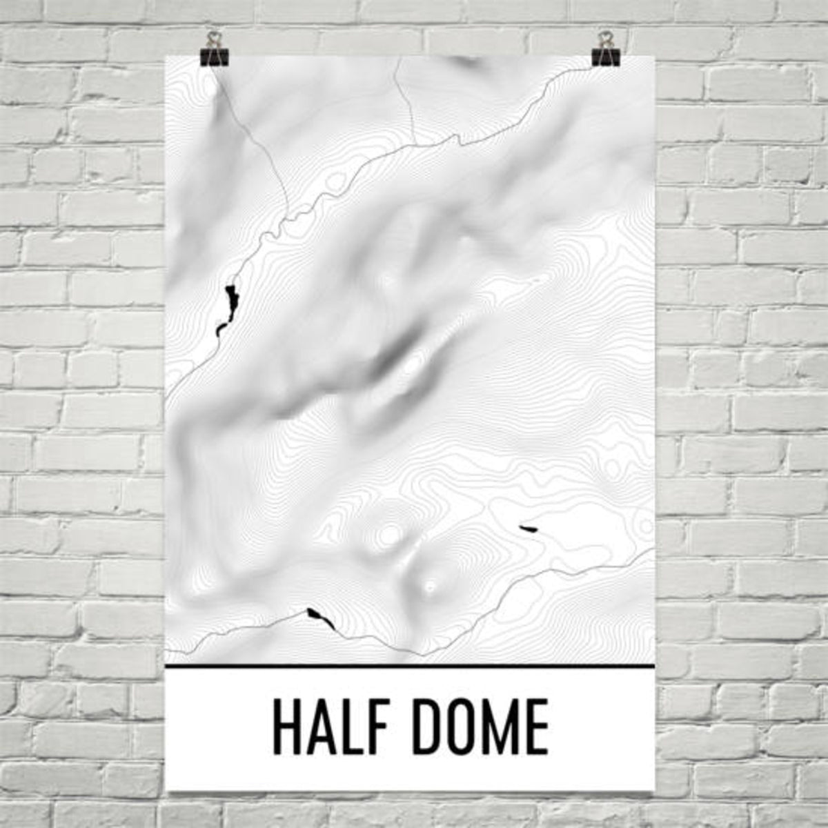 Aeticon Canvas Half Dome Print, Yosemite Poster, Half Dome Topographic Map, Yosemite National Park, Hiking Gift, California State, Merced River, Capitan