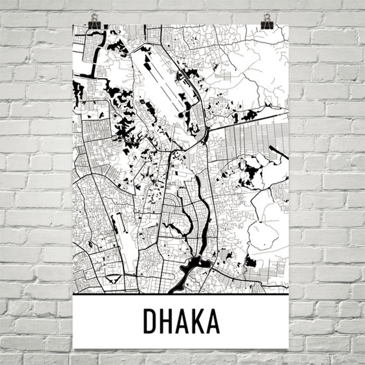Aeticon Canvas Dhaka Map, Dhaka Art, Dhaka Print, Dhaka Bangladesh Poster, Dhaka Wall Art, Dhaka Gift, Dhaka Poster, Birthday, Dhaka Decor, Dhaka Art Print