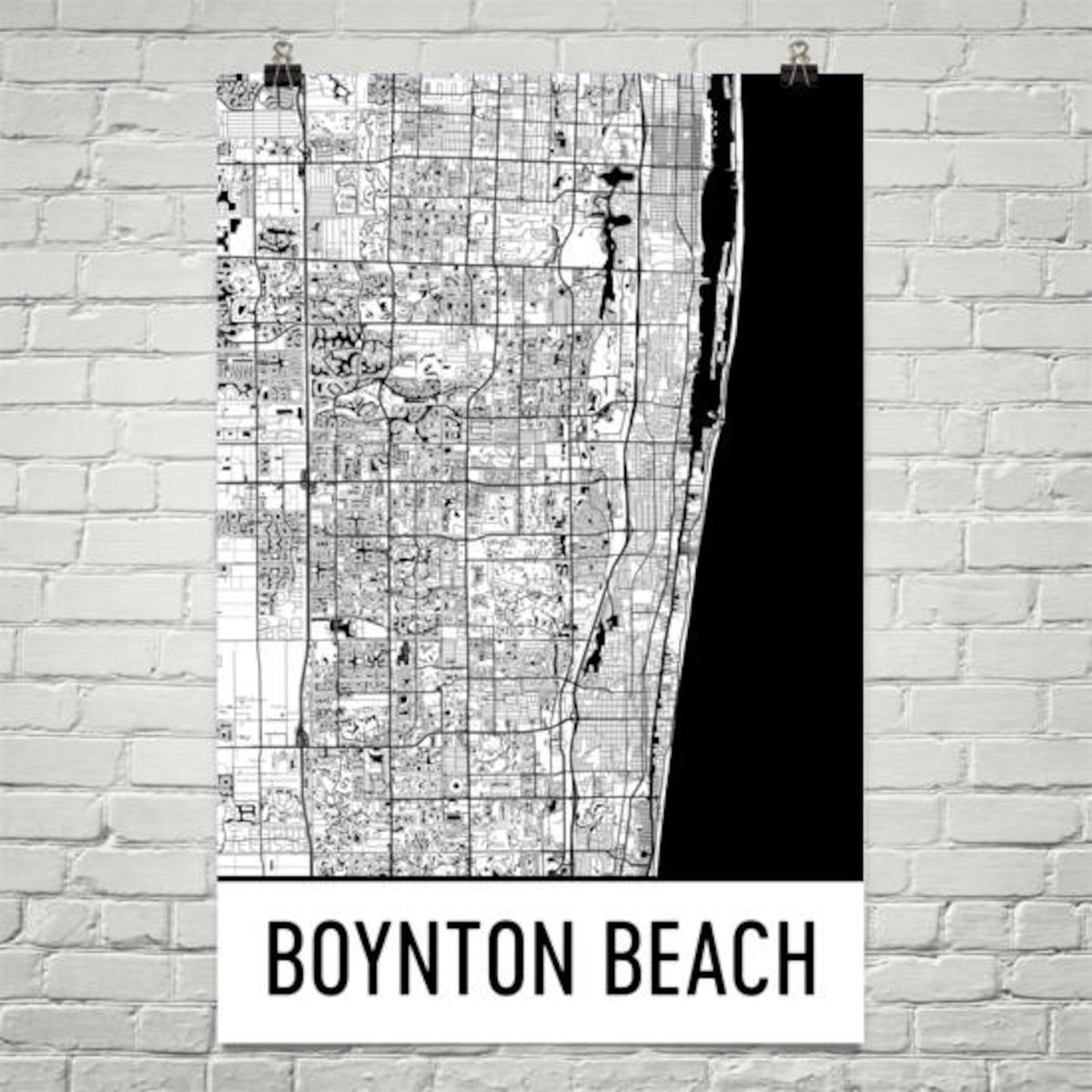 Aeticon Canvas Boynton Beach Map, Boynton Beach Art, Boynton Print, Boynton Beach FL Poster, Boynton Wall Art, Boynton Gift, Map of Florida, Poster, Decor
